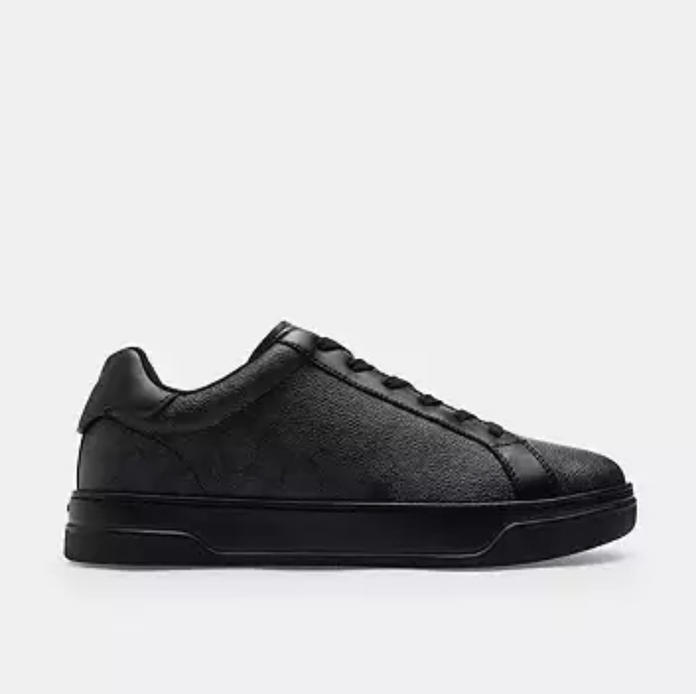 Coach High Line Sneakers Signature Canvas Graphite Black Men's New in Box
